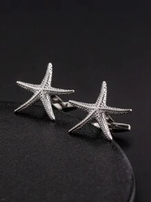 1 Pair Stainless Steel Creative Personalized Starfish Shaped Cufflinks, Men's Party Gift Option - Multicolor - View 3