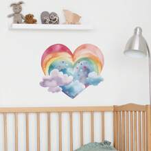 1 Miếng Hình trái tim Cầu vồng & Họa tiết Mây Giấy dán tường Đối với Trẻ em Phòng ngủ Hoặc Phòng Trang trí - Nhiều màu - Xem 4