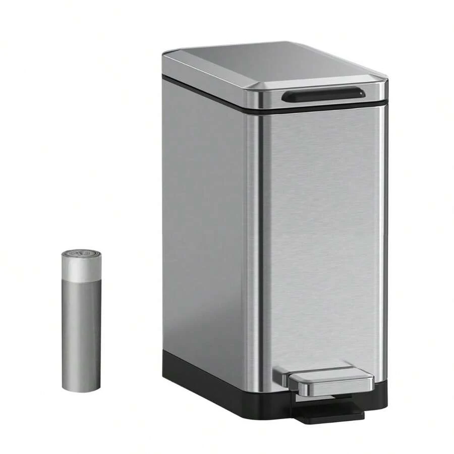 10 Liter Trash Can,Step Trash Can 2.6 Gallon Slim Design StepOn Trash Can With Strong Pedal