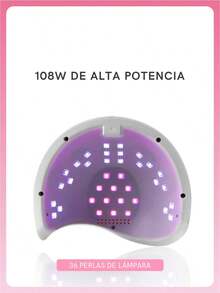 1 Pieza  Lámpara de Uñas Pata de Gato , 36pcs Lámparas LED/UV, 108W Potencia, 4 Niveles de Temporización, Equipo Profesional para Uñas, Colores Aleatorios. - Multicolor - Ver 2