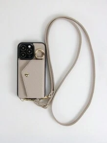 Lanyard 1 Pc Wallet-Style Phone Case With Strap, Crossbody Leather Shockproof Phone Pouch Fits 16, 15, 14, 13, 12, 11 Pro Max, Galaxy S21, S22, S23, S24, S25 Plus Ultra, Pixel 5A, 5G, 6, 7, 8 Pro