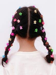 1pc Girls Cute Flower, Butterfly, Candy, Bow-Knot, Square Transparent Handle Clip, Hair Towel Ring, Mini Claw Hair Clip Headpiece Accessories, Suitable For Daily, Vacation, Party, Gift For Kids (Color Random)