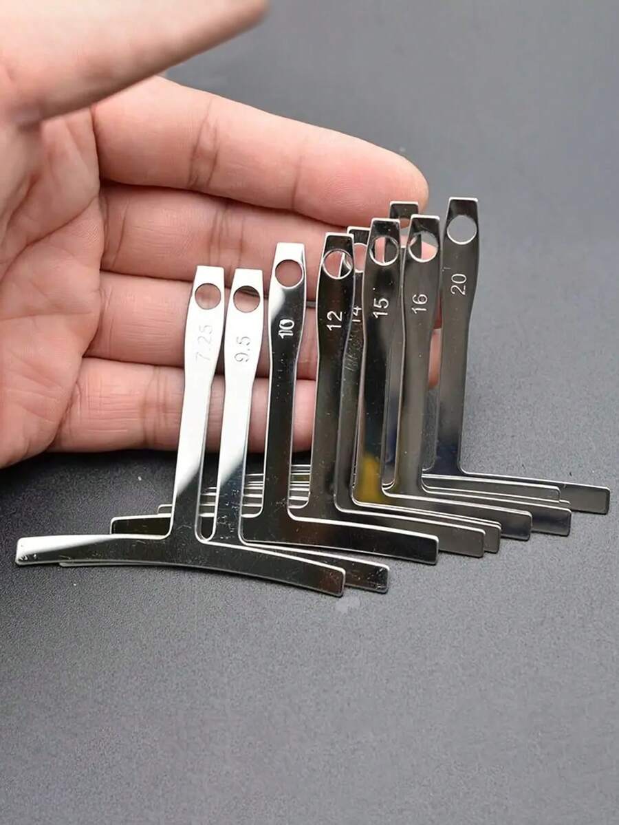 9pcs Stainless Steel Guitar String Radius Gauge Essential Tools For