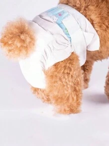 12pcs/Pack Ultra-Thin Breathable Pet Diapers, Dog Sanitary Pants For Female Dogs - White - View 1