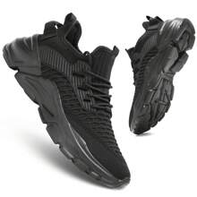 Mens Running Tennis Shoes Slip On Walking Fashion Athletic Sneakers Work Gym Shoes Comfort Lightweight Mesh Soft Sole… - 全黑 - 查看 2