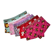 Kit 5 Calcinha Box Infantil Estampada Suede Boxer/Girl Boyshorts Cueca Menina Criança