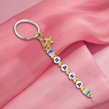 1pc Custom Name Keychain Custom Text Keychain 3 Styles Custom 3-15 Letters Creative Key Chain Unique Gift For Her/Him, Boyfriend, Girlfriend, Wife, Husband, Ideal For Valentine's Day, Mother's Day, Birthdays, Anniversaries, Graduation, Weddings, Father's Day