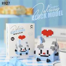 Juguetes de bloques de construcción de comida adorables, manualidades DIY, regalo ideal para amigos, cumpleaños, arte de escritorio, ¡obra de arte increíble! Regalo de vuelta a la escuela / nueva escuela, decoración de habitación, regalos navideños Bloques de color Bloques de color