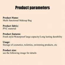 1入組透明化妝用品洗漱袋,大容量防水pu材質便攜淋浴袋,pvc拼接化妝包,提供3種尺寸（大/中/小） - 粉色 - 查看 9