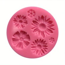 1 件迷你向日葵蜡烛模具，3D 花朵硅胶模具，适用于肥皂树脂粘土，DIY 工艺品蜡烛制作工具 - 粉色 - 查看 7