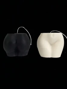 Khuôn thạch cao 3D hình mông nữ gợi cảm dùng để tự làm nến thơm, đúc nhựa, khuôn silicon, trang trí, quà tặng. - khuôn silicone trắng - Xem 4
