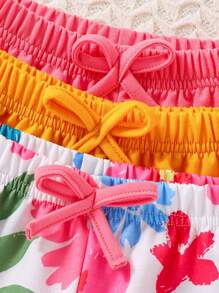 Tween Girl Flower Print Shorts For Summer - Multicolor - View 4