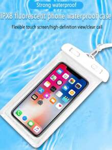 Caja impermeable del teléfono, bolsa impermeable ocasional del teléfono Bolso del PVC del teléfono móvil para las vacaciones Bolsa de playa Bolsa impermeable del teléfono Caja del PVC para la natación Piscina Playa Útiles escolares Material escolar para la escuela para el estudiante Crucero Esencial Bolsa de deporte Bolsa de deportes - Blanco - Ver 1