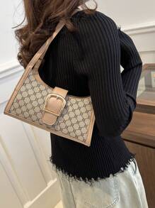 Bolso De Hombro Retro De Moda Con Contraste De Colores Para Mujeres, Elegante Bolso De PU De Lujo Ligero Para Usar Debajo Del Brazo, Bolso Cuadrado Pequeño Casual, Adecuado Para El Uso Diario De Las Mujeres