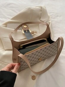 Bolso De Hombro Retro De Moda Con Contraste De Colores Para Mujeres, Elegante Bolso De PU De Lujo Ligero Para Usar Debajo Del Brazo, Bolso Cuadrado Pequeño Casual, Adecuado Para El Uso Diario De Las Mujeres