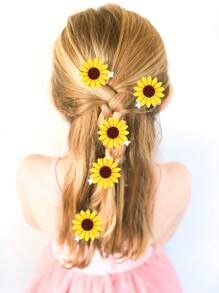 10 Piezas Clips De Cabello De Girasol Para Niñas, Horquillas De Primavera Con Girasoles, Lindo Tocado Floral De Princesa Bebé, Accesorios Para El Cabello De Niños.