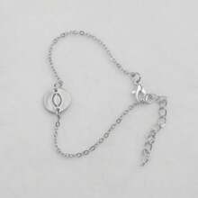 1件新款极简主义A-Z字母镂空情侣手链，K镀金金属链手链，女士珠宝礼物（手工制作，表面略有瑕疵） - 銀色 - 查看 22