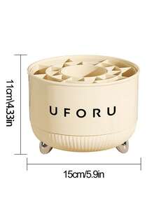 1入組5/21個格子360度旋轉化妝刷組織架,筆筒,口紅筒,眉筆筒,適用於辦公室和梳妝台 - 米色 - 查看 3