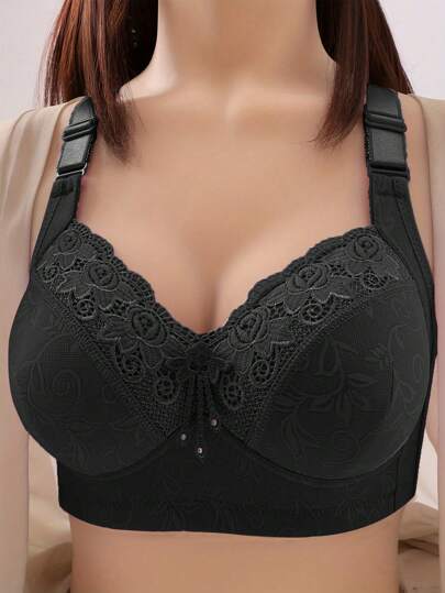 1 pièce de soutien-gorge sans armature rembourré, doux et sans couture avec un dos en pointe, confortable, couleur noire
