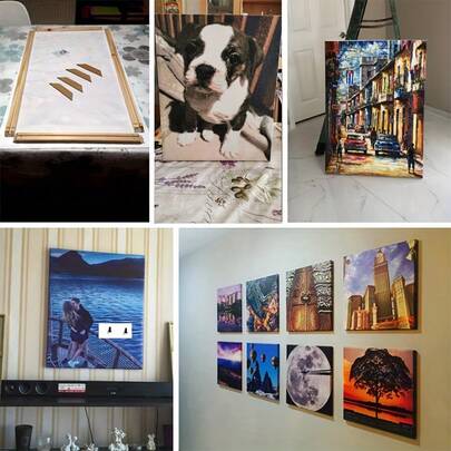 SURELIFE 1 套（4 件）DIY 画布框木质内框条，仅含框架（不含画布和玻璃），易于组装，画布应比框架大 5 厘米，适用于油画，尺寸：30x40 厘米、40x60 厘米、50x70 厘米（12x16 英寸、16x24 英寸、20x28 英寸）