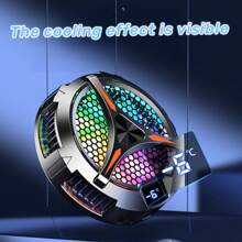 1pc Large Size Digital Display Semiconductor Magnetic Tablet Pc Dedicated Rgb Light Phone Cooler With Semiconductor Heatsink Back Clip Game Cooling Artifact For Mute Game E -Sports Gaming Accessories