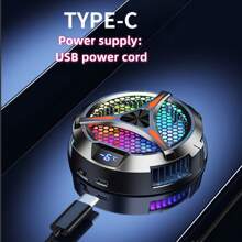 1pc Large Size Digital Display Semiconductor Magnetic Tablet Pc Dedicated Rgb Light Phone Cooler With Semiconductor Heatsink Back Clip Game Cooling Artifact For Mute Game E -Sports Gaming Accessories