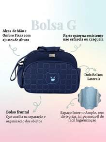 Maternity Bag Kit With Changing Pad Baby Boy Girl Unisex 3 Pieces - 藏蓝色 - 查看 4