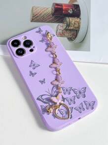 1 件紫色电镀蝴蝶手链和 1 件紫色 TPU 蝴蝶图案防震手机壳，兼容 Galaxy A51 4G、Galaxy A52、A52s 5G、Galaxy S23 Ultra、Galaxy A13 4G、Galaxy A12、Galaxy S22 Ultra、OPPO A54、Galaxy A54、17 Pro Max、Galaxy A04E、Galaxy A05S、Galaxy A34、Galaxy S24 Ultra 5G、Redmi Note 13、Galaxy A14、Galaxy A32 4G - 彩色 - 查看 5