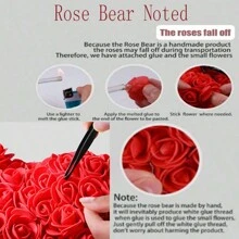 25cm Rose Teddy Bear + Gift Box Assembly + Material Kit - Grey - View 5