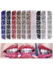 10 peças de joias de dente de cristal de zircônia, decorações de dente femininas com clipe, sem necessidade de cola