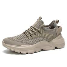 Mens Running Tennis Shoes Slip On Walking Fashion Athletic Sneakers Work Gym Shoes Comfort Lightweight Mesh Soft Sole… - 卡其色 - 查看 3