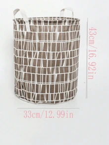 1pc Simple Style Fabric Laundry Basket, Household Clothes Storage Basket, Laundry Hamper For Bathroom - Multicolor - View 11