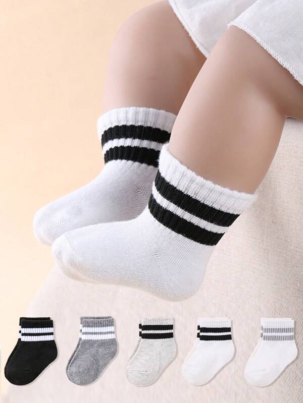 5 Pairs Of Baby Socks, Unisex Newborn And Toddler Socks