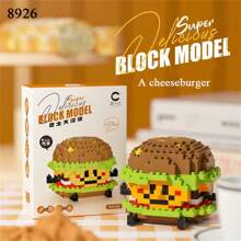 Juguetes de bloques de construcción de comida adorables, manualidades DIY, regalo ideal para amigos, cumpleaños, arte de escritorio, ¡obra de arte increíble! Regalo de vuelta a la escuela / nueva escuela, decoración de habitación, regalos navideños Bloques de color Bloques de color
