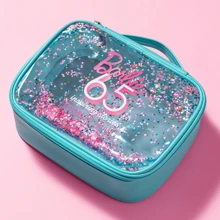 Miniso Barbie Daylight Sparkle Collection Meteor Wash Bag, Make Up Bag, PU Leather Comestic Bag For Travel - Green - View 2