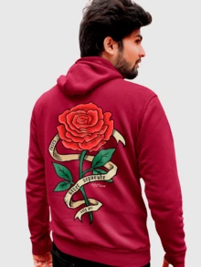 Men Hoodies - Màu Đỏ Sâu - Xem 2