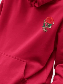 Men Hoodies - Màu Đỏ Sâu - Xem 1