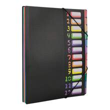 FoBianJie 12 Pocket Expanding Project Sorter Heavy Duty Monthly Plastic Expandable Folder Organizer, A4 Letter Size, Multicolor - Multicolor - View 12