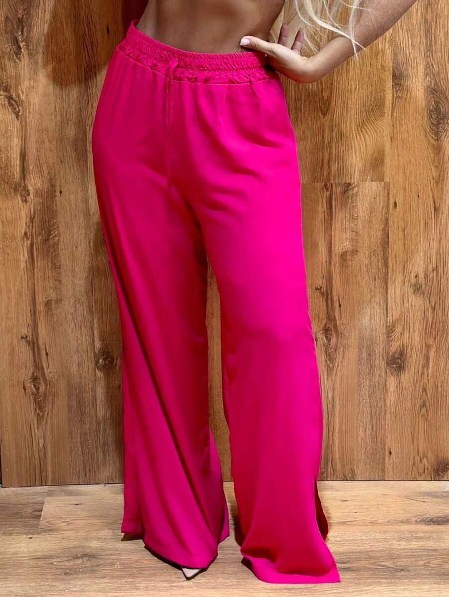 Women Pants - 玫紅色 - 查看 1