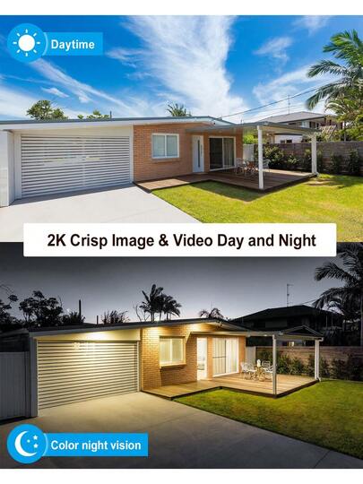 ANRAN Outdoor Solar WiFi Surveillance Camera, 360° PTZ Battery Night Vision Bidirectional Audio, AI/PIR Human Detection, Siren, Alexa, Q03 Zwart Max view 5