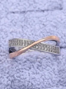Luxury Ring 14k Gold Plated Inlaid Shining  Engagement Wedding Jewelry For Female Match Daily Outfits Party Accessory