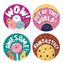 300pcs/Roll Cartoon Reward Stickers, Gift Decoration Labels, Stationery Stickers Back To School Scrapbook Supplies Funny Stickers Laptop Stickers Kindle Phone Stickers - Multicolor - View 5