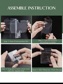 10pcs Transparent Plastic Gift Box PVC Box Gift Packaging Wedding Birthday Celebration Shower Box Party Supplies - Transparent - View 7