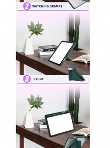 Caja De Acrílico Compatible Con Ipad Con Soporte Para Lápiz, Diseño Sencillo - Negro - Ver 4
