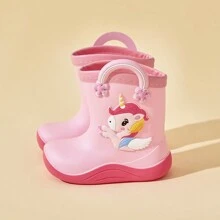 1pair Cartoon Children's Rubber Boots For Girls, Fashionable Style - Pink - View 11
