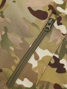 Giubbotto In Pile Softshell Con Cappuccio Impermeabile Antivento Per Uomo, Design Camouflage, Ideale Per Escursioni, Abbigliamento Invernale Da Palestra Per Uomo