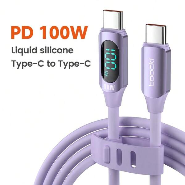Toocki 100W Type C To Type C Cable PD Fast Charging Charger USB C To USB C Display Cable For POCO F3 Realme IPad