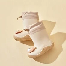 1 Par De Botas De Chuva De Borracha Para Crianças Com Desenhos Animados Para Meninos E Meninas, Calçados Impermeáveis Com Fechamento De Cordão Para Adolescentes