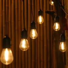 A Set Of Solar-Powered Eight-Function S14 Outdoor Light Strings, Running Horse Light Strings, Solar Camping Light Strings, Suitable For Outdoor Garden, Courtyard, Corridor Decoration, Camping Stalls, Wedding Decoration, Black Coarse Wire Hanging S14 Light Strings, With A Length Of 5 Meters And 10 Solar-Powered Bulbs (Including Two Accessories), A 5-Meter Solar-Powered Style With 10 Bulbs And Remote Control (Including Three Accessories), A 10-Meter Solar-Powered Style With 20 Lamp Holders (Including Two Accessories), And A 10-Meter Solar-Powered Style With 20 Lamp Holders And Remote Control (Including Three Accessories).