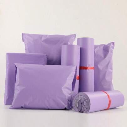 20/50/100pcs Light Purple Packaging Pouches, Courier Bags, Multi-Purpose Simple Packaging Bags Suitable For School, Office, Clothes Packaging Back To School